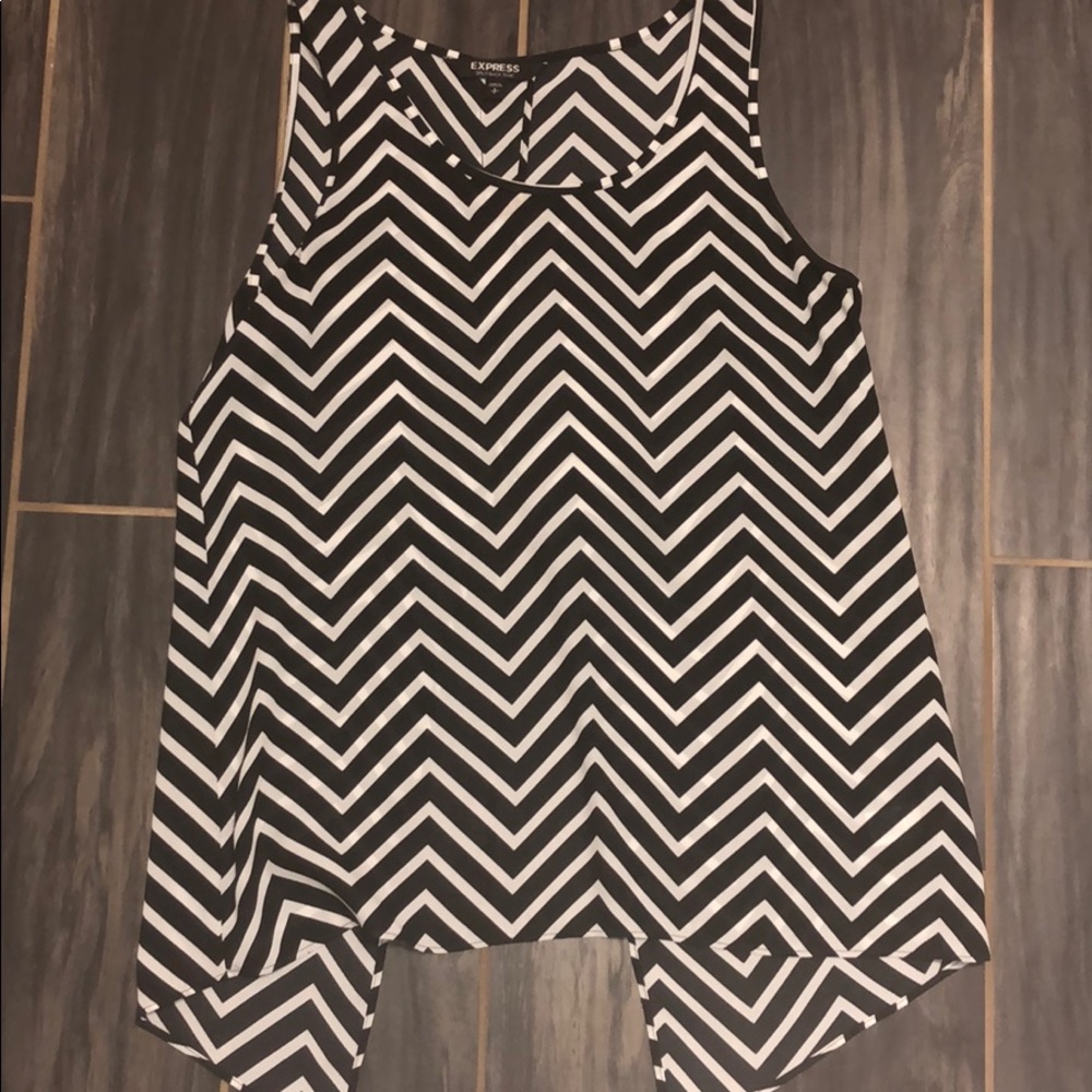 Express open back chevron tank top